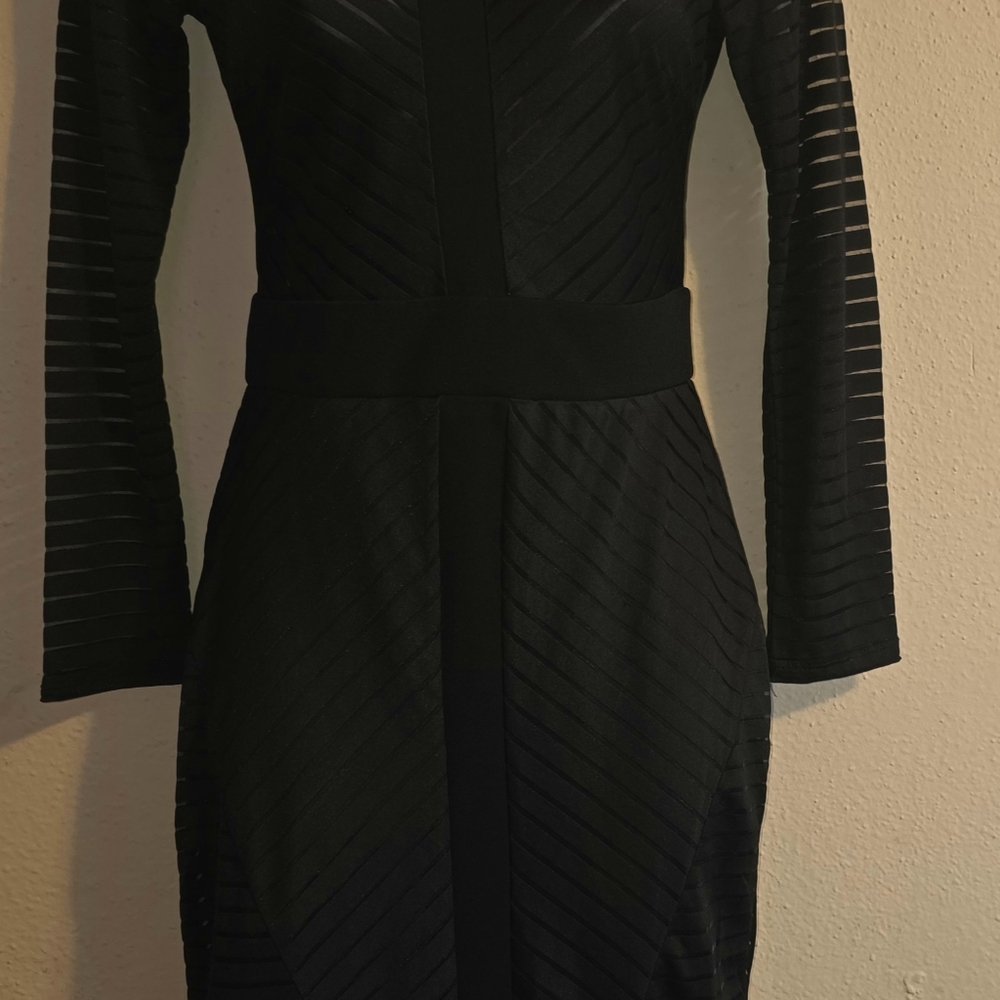 Sexy sheer Black Striped Dress